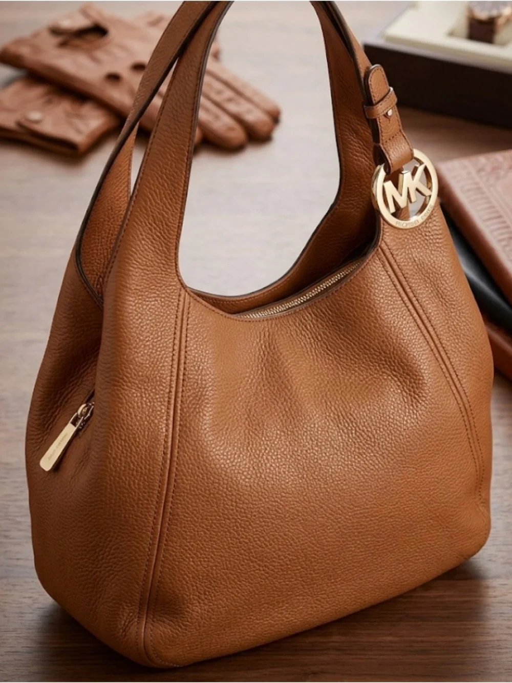 Michael Kors Large Fulton Tote Camel Leather Shoulder Bag